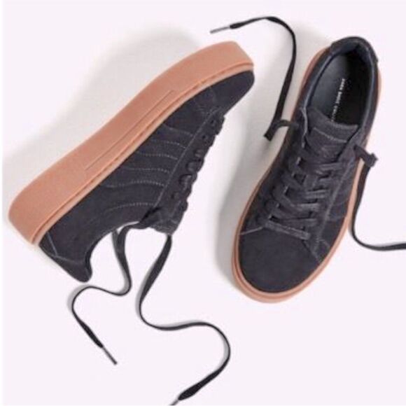 Zara Creepers Platform Sneakers in Blue Nubuck Leather w Bubblegum Sole-Size 7.5 - Picture 2 of 5